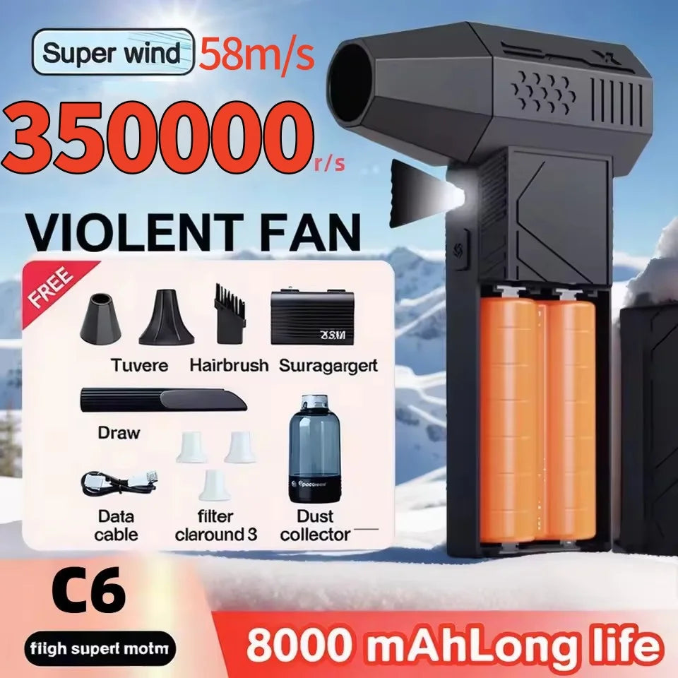 350000RPM Brushless Turbo Blower - Powerful Dust Removal