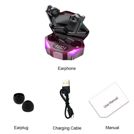 Bluetooth Wireless Gaming Earbuds with Mic and Low Latency B