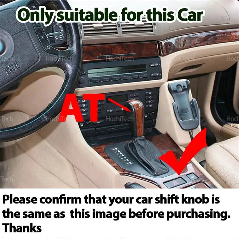 Led PU Leather Sliver LED Gear Shift Knob Automatic Gear Shifter Lever Handle Kit for BMW 5 Series E39 M5 1995-2004 by InterCyprus Trading Ltd