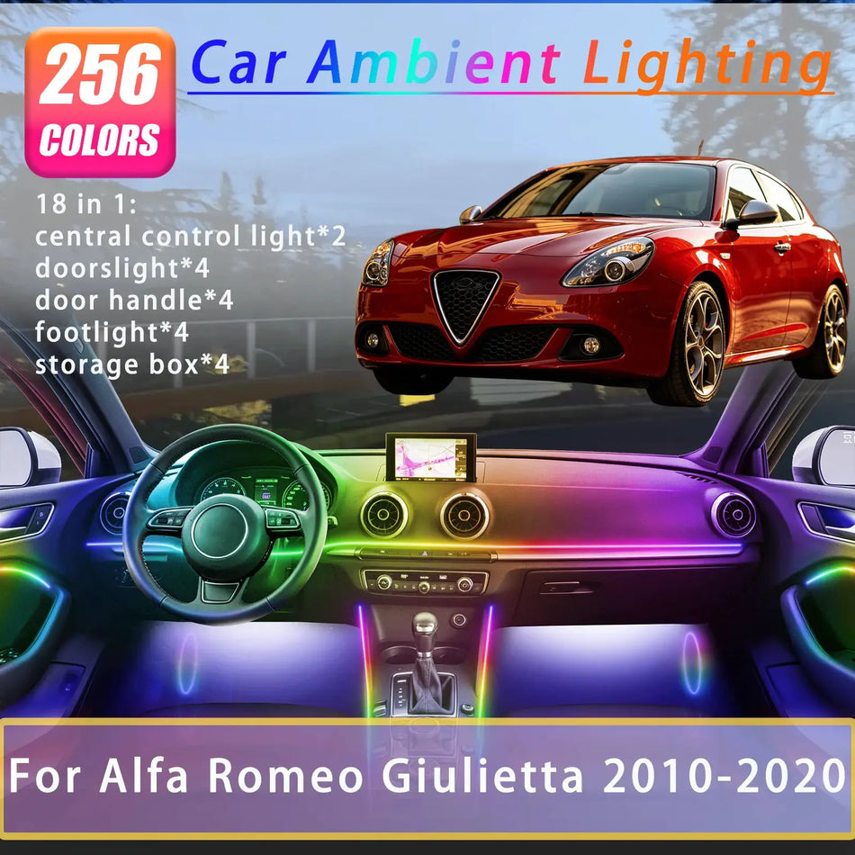 Набор светодиодов атмосферного освещения с управлением приложением для Alfa Romeo Giulietta 2010-2020