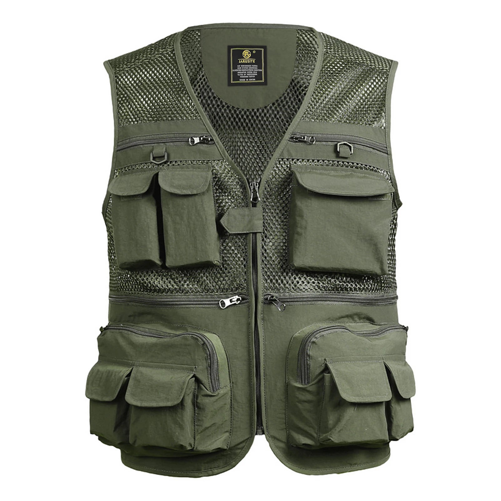 Fishing Vest Breathable Travel Mesh Vest &ndash; All Day Comfort Army green / XL