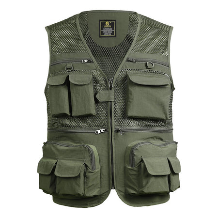 Fishing Vest Breathable Travel Mesh Vest &ndash; All Day Comfort Army green / XL