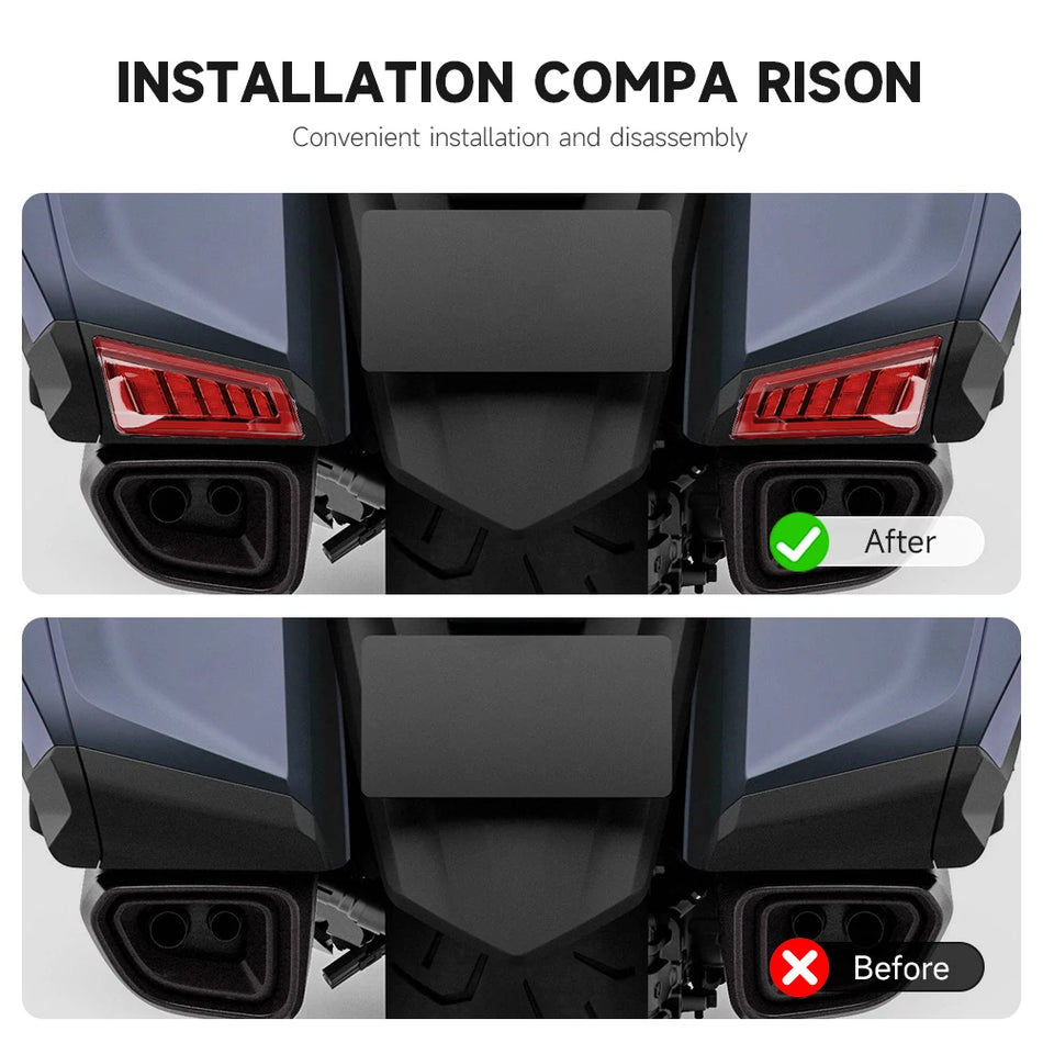ABS Plastic Rear Saddlebag with LED Turn Signals for Honda Gold Wing GL1800 Tour