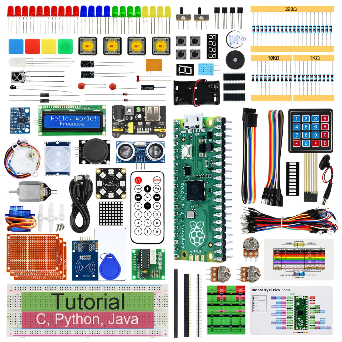 Freenove Ultimate Starter Kit for Raspberry Pi Pico &ndash; Comprehensive Learning Experience with Pico Board