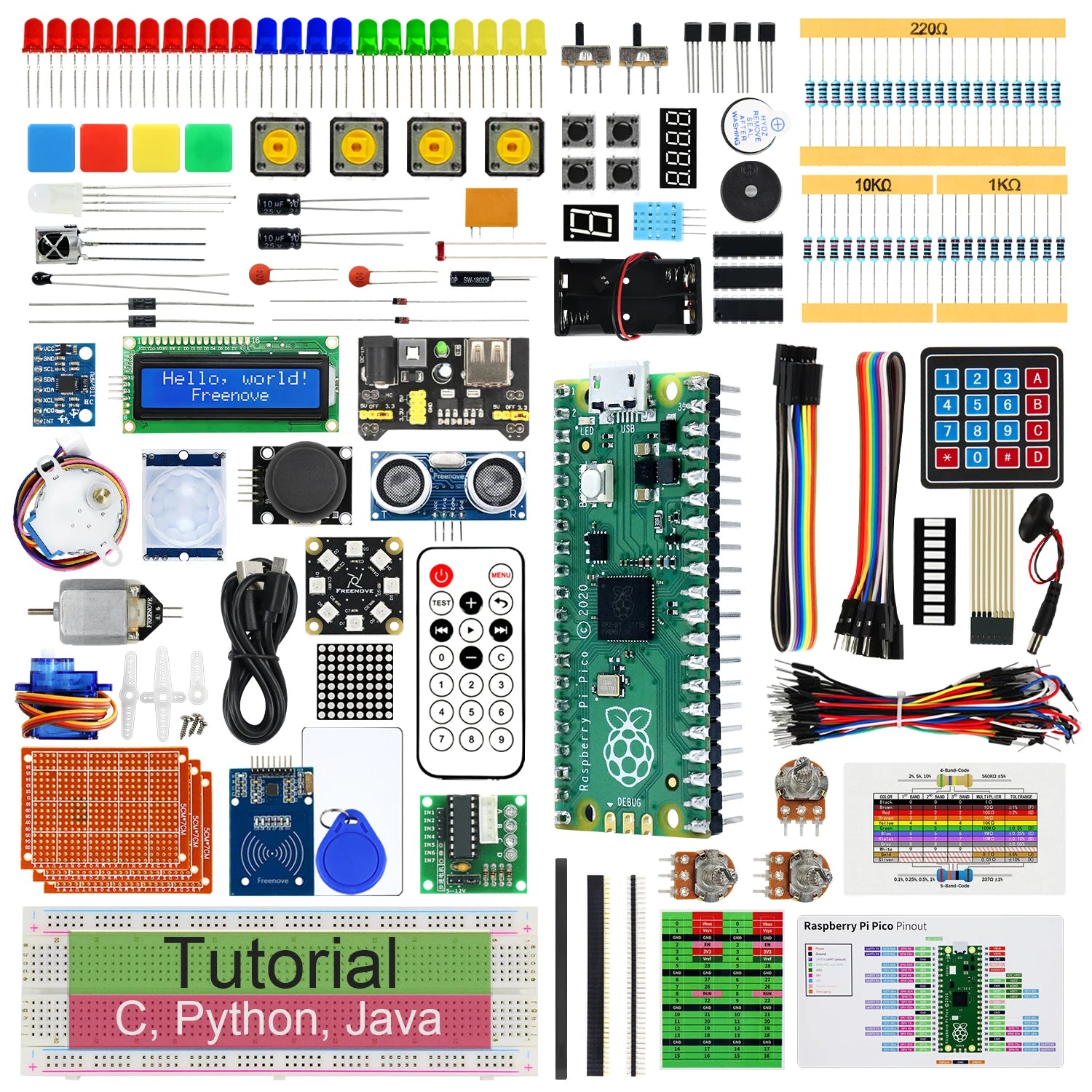 Freenove Ultimate Starter Kit for Raspberry Pi Pico &ndash; Comprehensive Learning Experience with Pico Board