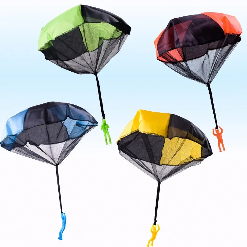 Kids Outdoor Fun: 1/6 Sets Hand Throwing Parachute Toy with Mini Soldier Sports Game