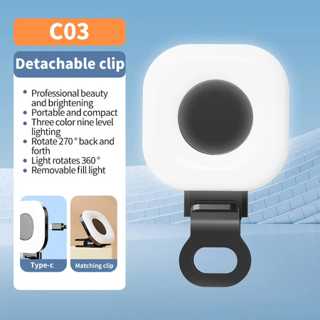 Mini LED Selfie Light Black