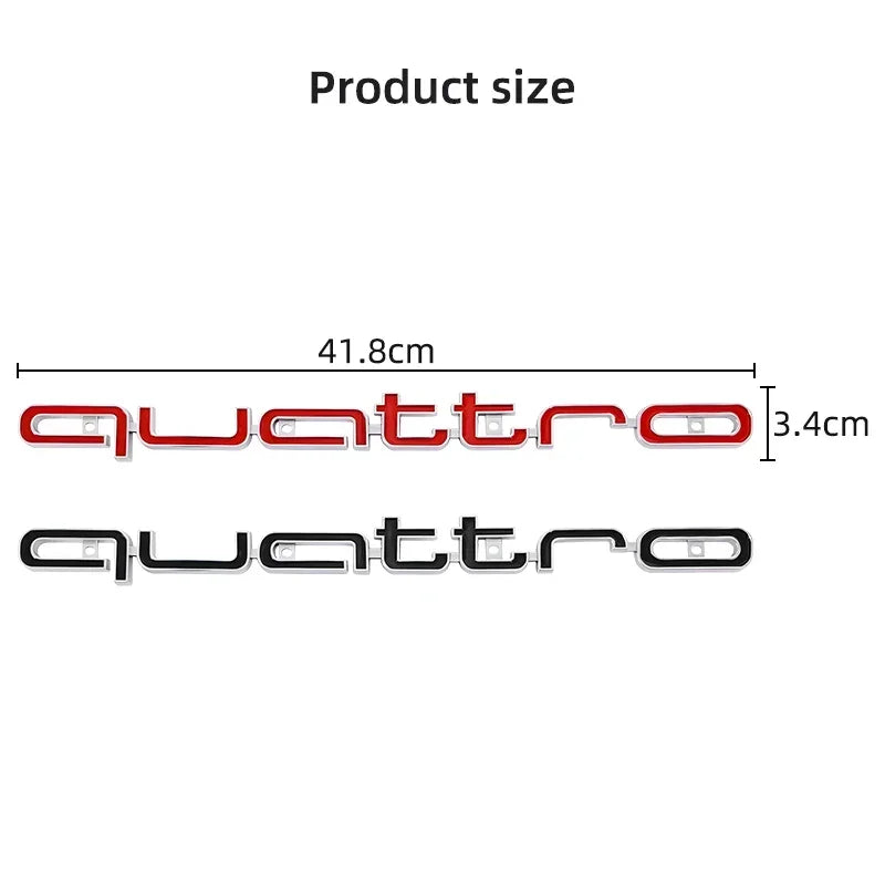 ABS Front Grille Emblem Badge for Audi Quattro A3 A4 A5 A6 A7 A8 Q3 Q5 Q7 S3 S4 S5 RS3 RS4 RS6 - Car Logo Accessories