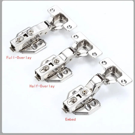 4Pcs Stainless Steel Hydraulic Cabinet Door Hinges &ndash; Soft Close Damper Buffer