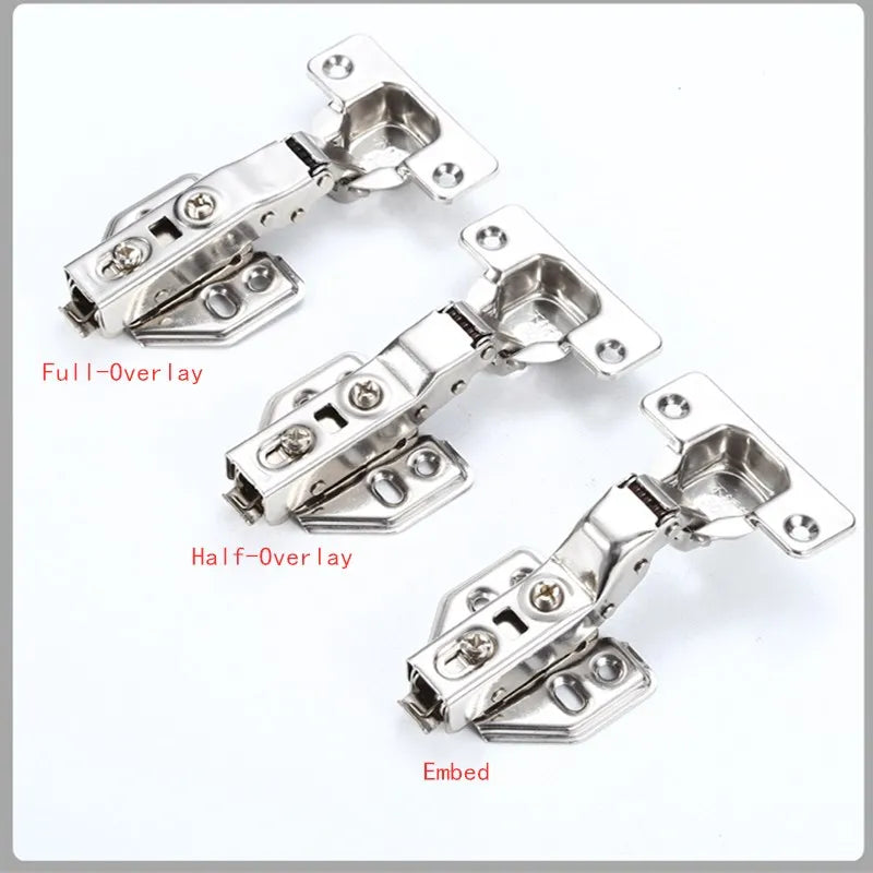 4Pcs Stainless Steel Hydraulic Cabinet Door Hinges &ndash; Soft Close Damper Buffer