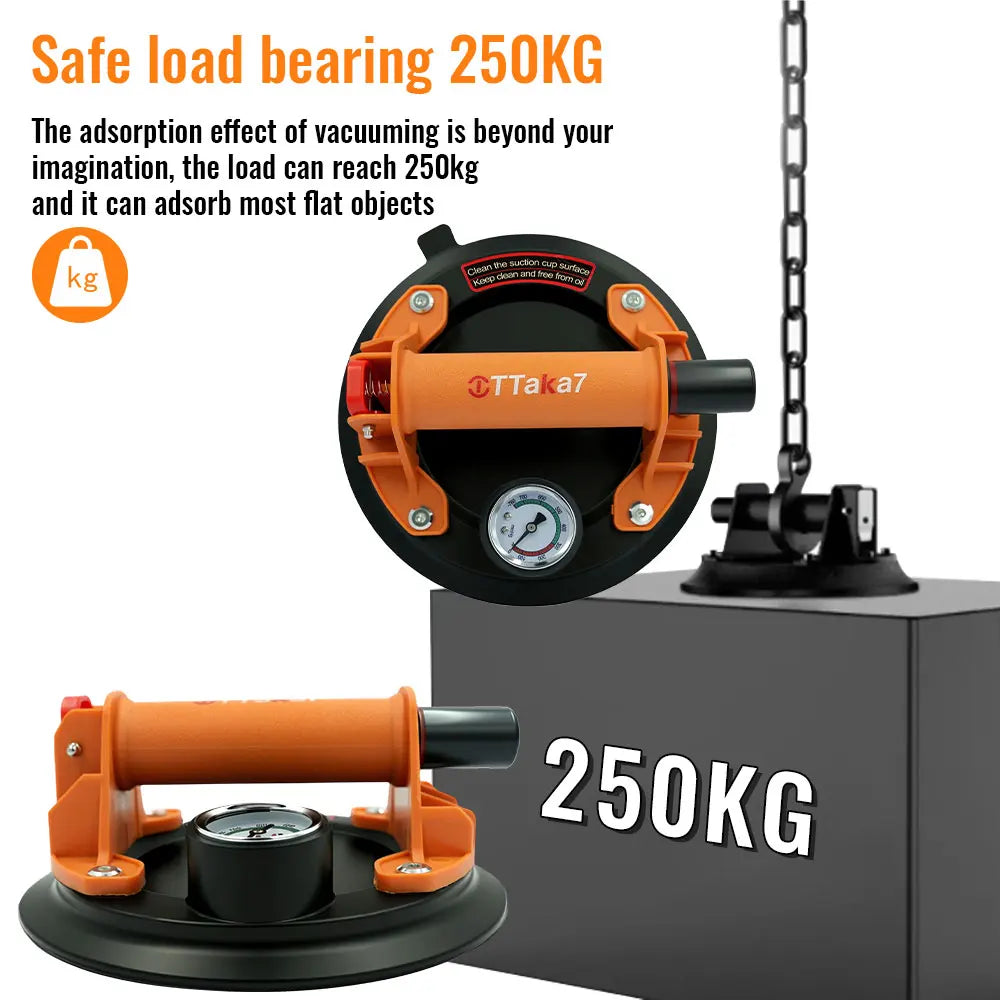 Vacuum Suction Cup 8 Inch 250kg &ndash; Real-Time Pressure Gauge
