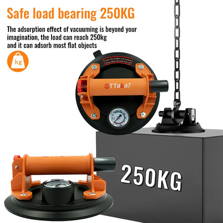 Vacuum Suction Cup 8 Inch 250kg &ndash; Real-Time Pressure Gauge