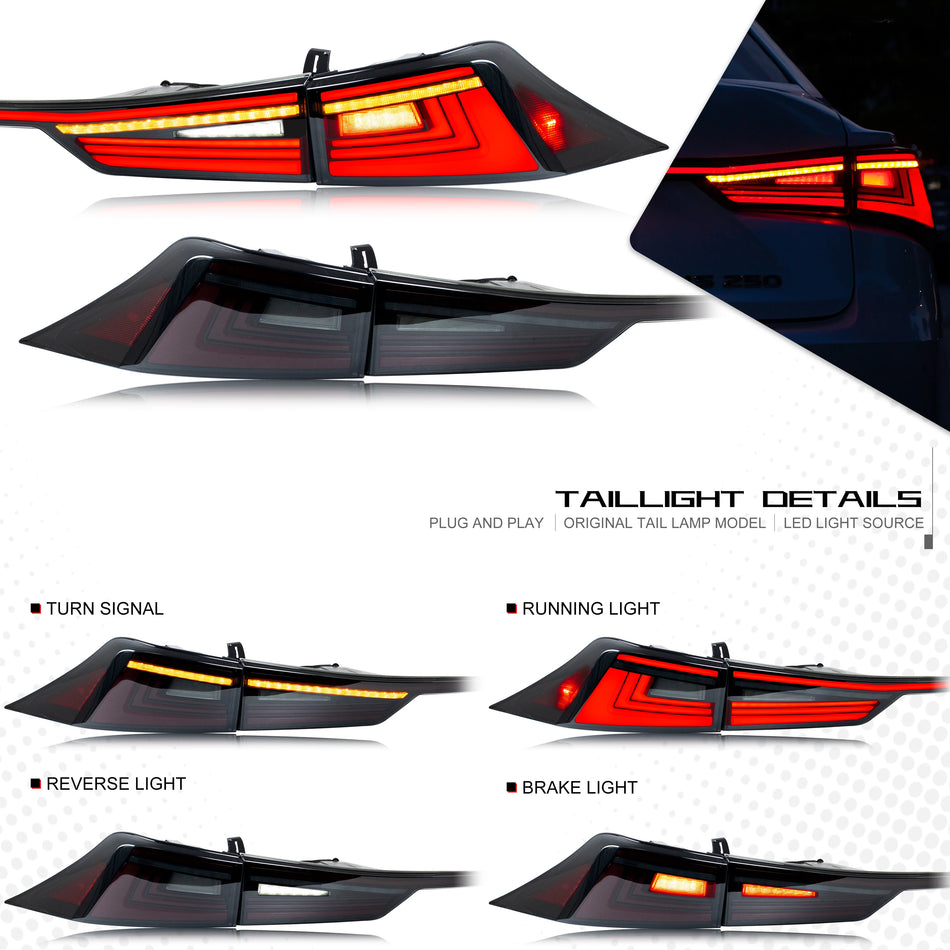 Zadní světla Lexus IS 2014-2020 s animací při spuštění LED zadní lampy