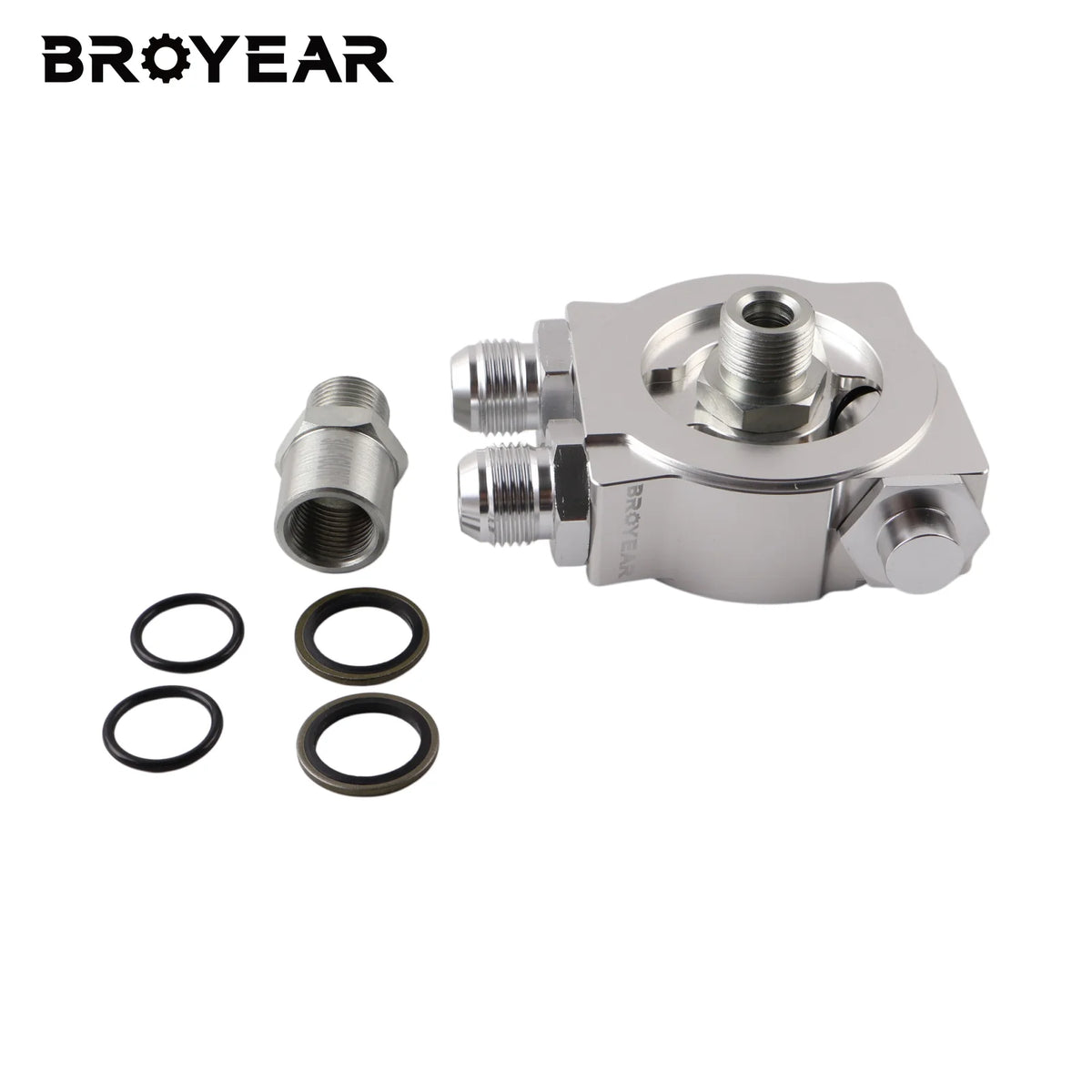 Oil Cooler Sandwich Plate AN8 AN10 Aluminum Filter Thermostat Sender Adapter by InterCyprus Trading Ltd