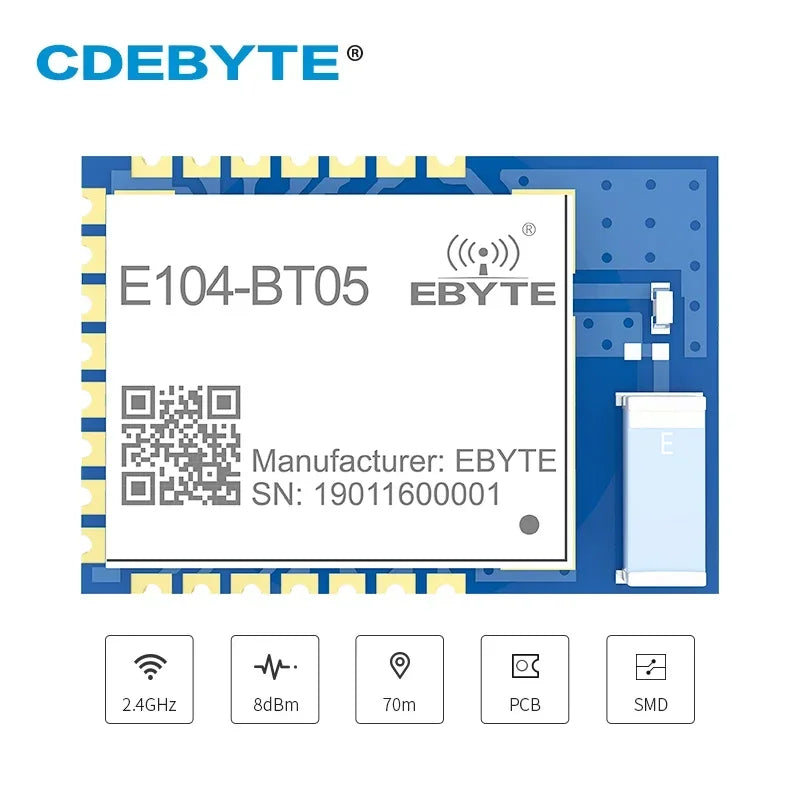 TLSR8266 Bluetooth BLE 4.2 UART SMD Transceiver E104BT05