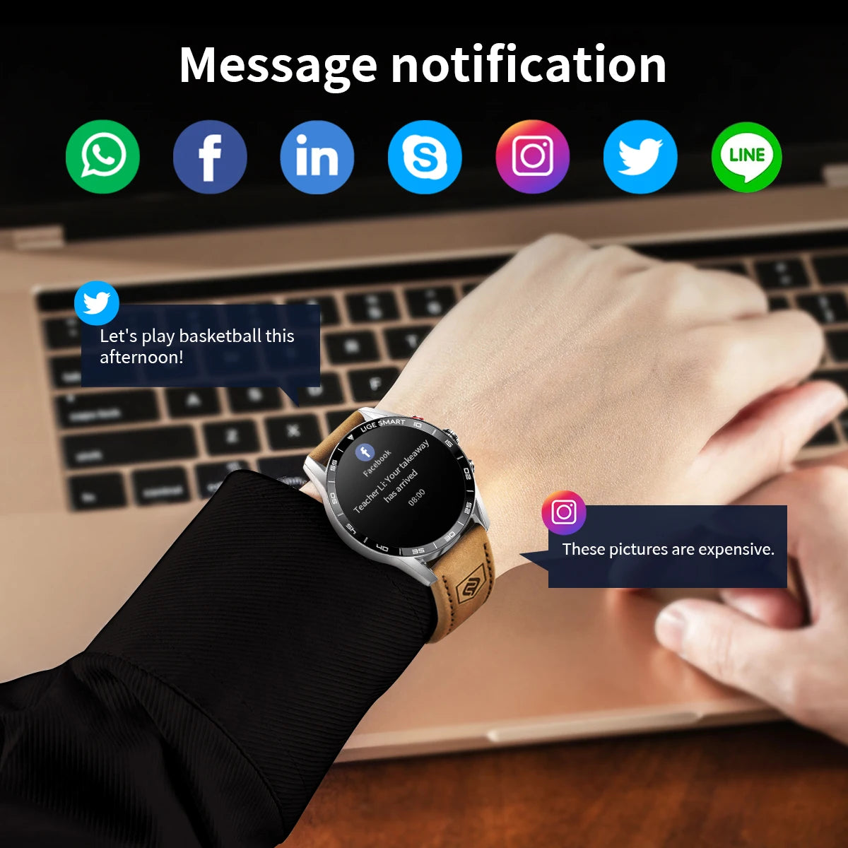 LIGE 2024 Rugged Military GPS Smart Watch &ndash; AMOLED Display