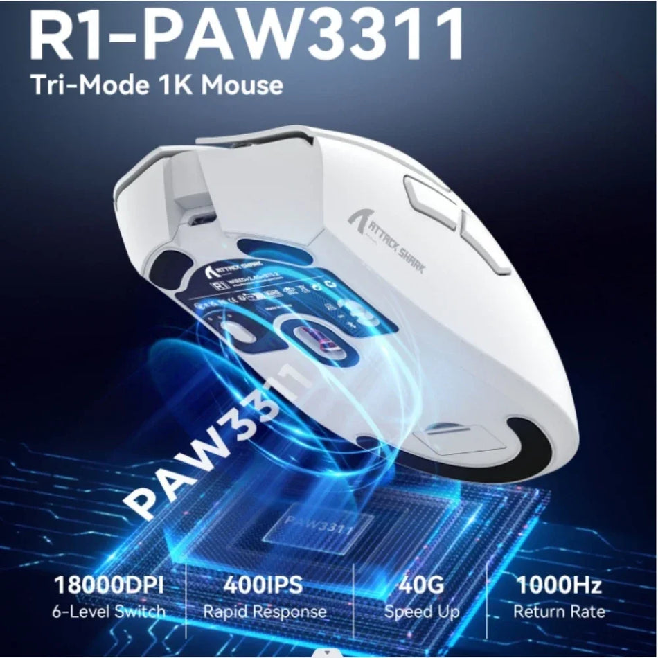 Attack Shark R1 &ndash; High Precision 18000 DPI Wireless Gaming Mouse
