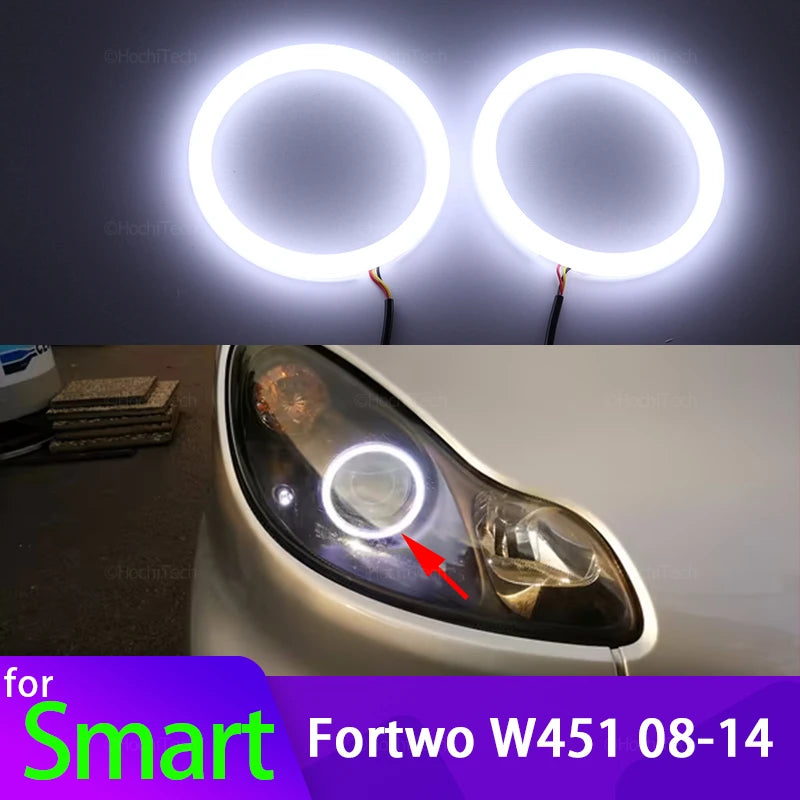 LED-enkeli-silmärengas 6000K valkoinen Brabus Smart Fortwo W451 Mk2:lle