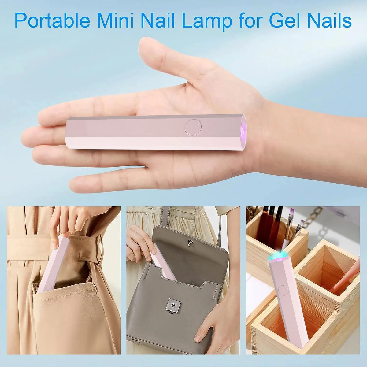 YIKOOLIN Mini 3W UV LED Nail Lamp &ndash; Portable USB Dryer