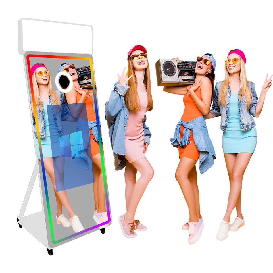 65In Magic Mirror Photo Booth 32In Touch Screen Lidojuma Kaste
