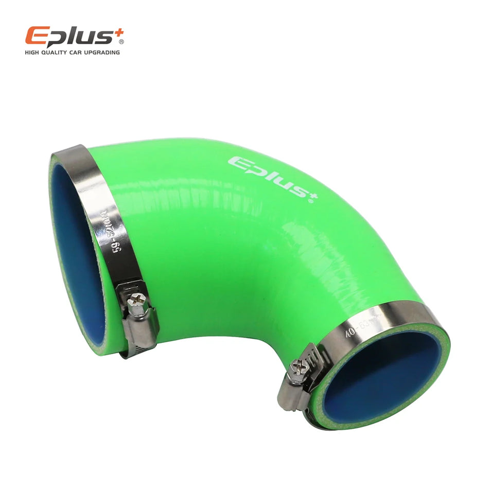 90-Degree Silicone Tubing Reducer, Universal Big-to-Small for Intercooler Green