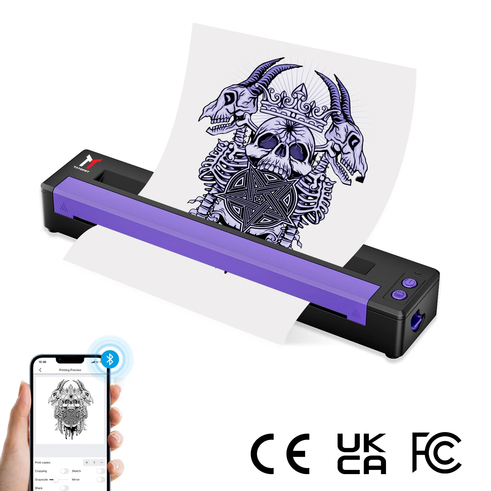 Bluetooth Thermal Tattoo Stencil Printer &ndash; USB And BT Ready