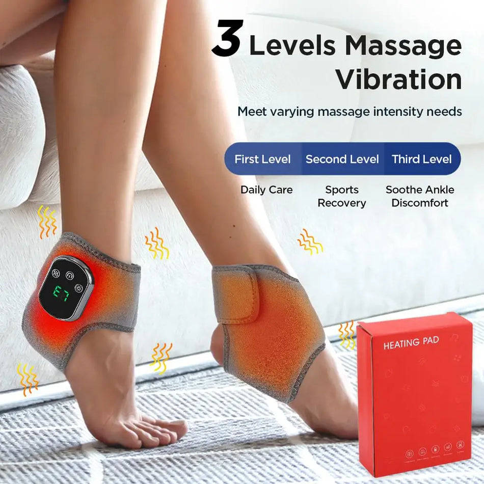 Electric Foot Massager with Heat and Ankle Wrap for Plantar Fasciitis