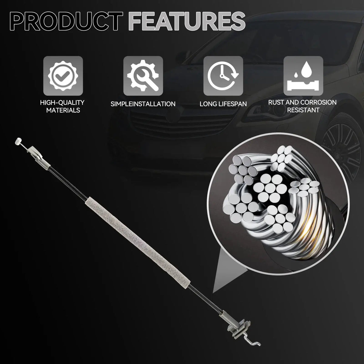 Front Door Lock Release Cable For Vauxhall Vectra C Signum 2002 2003 2004 2005 2006 2007 2008 13231174 Car Replace Accessories by InterCyprus Trading Ltd