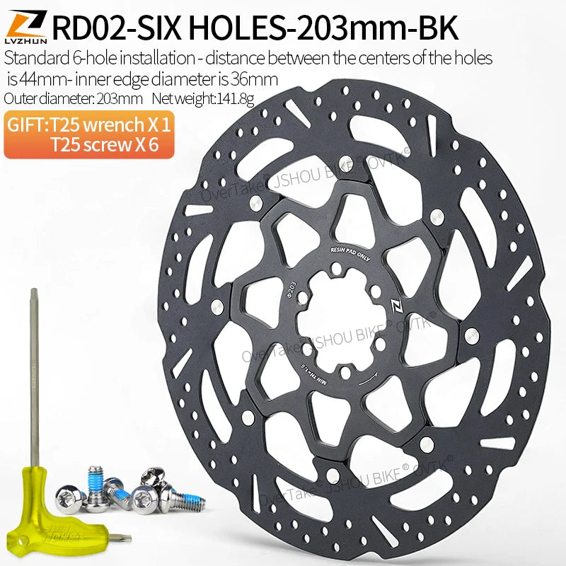 LVZHUN Carbon-Ceramic Brake Discs &ndash; Ultra-light For Shimano RD02-6B-203-BK