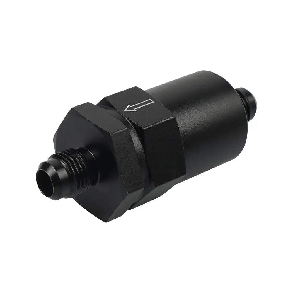 Aluminum 6AN Black Billet Inline Fuel Filter 30 Micron by InterCyprus Trading Ltd
