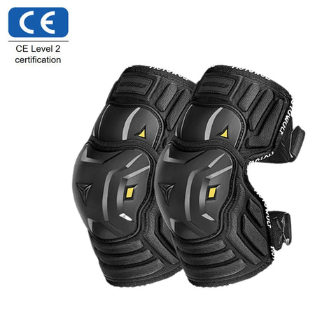 CSHWISDOW Shockproof Adjustable Knee Pads for Motorcycle Racing 1pair kneepadsBlack