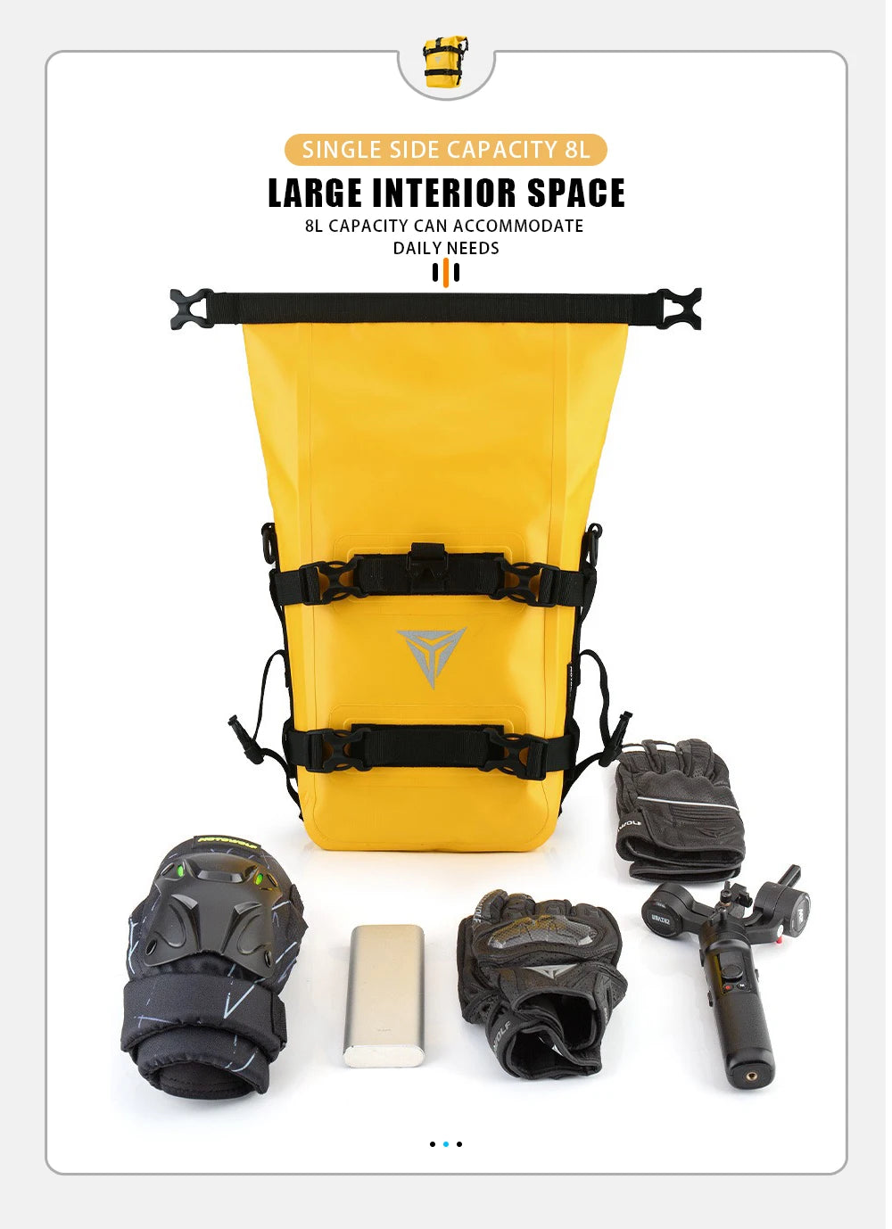 CSHWISDOW Motorcycle Frame Crash Bars Waterproof Bag &ndash; Durable Bumper Repair Tool Storage