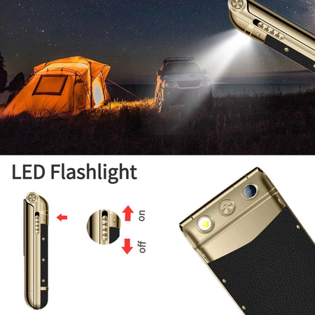 Luxury Metal Flip Phone For Men &ndash; Big Button Dual Screen