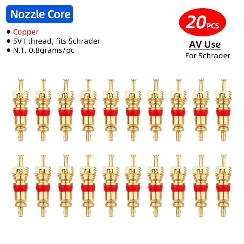 AV Schrader Valve Core &ndash; Superior Corrosion Resistance AV01T Copper 20PC / Schrader Valve / CHINA