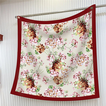 Pobing Silk Scarf &ndash; Elegant Floral Print Design