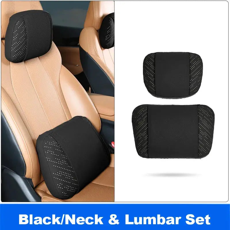 Vtear Universal Car Neck Pillow Lumbar Support Headrest Cushion Memory Foam Luminous Breathable Perforated Interior Accessories by InterCyprus Trading Ltd