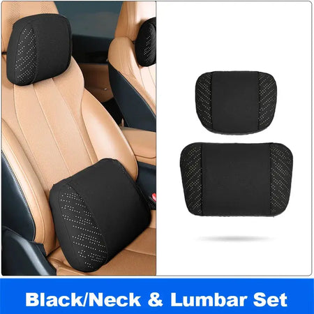 Vtear Universal Car Neck Pillow Lumbar Support Headrest Cushion Memory Foam Luminous Breathable Perforated Interior Accessories by InterCyprus Trading Ltd