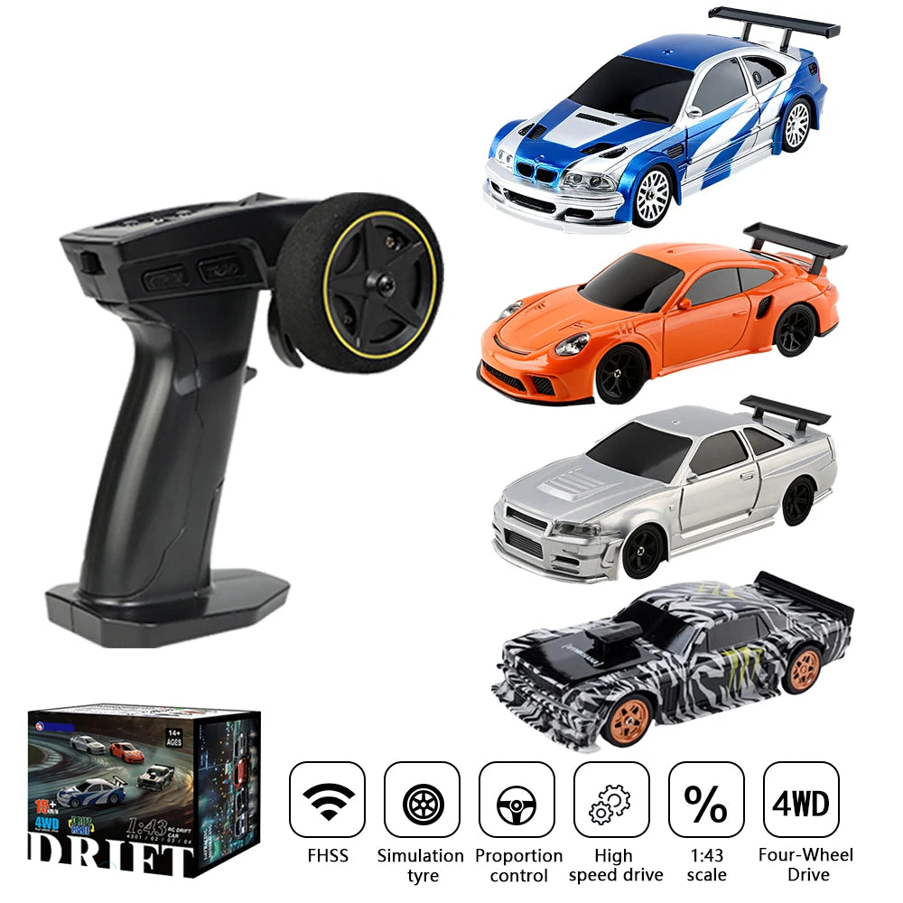 Mini RC 4WD Drift Car 1/43 RTR &ndash; High Speed 4WD Drive
