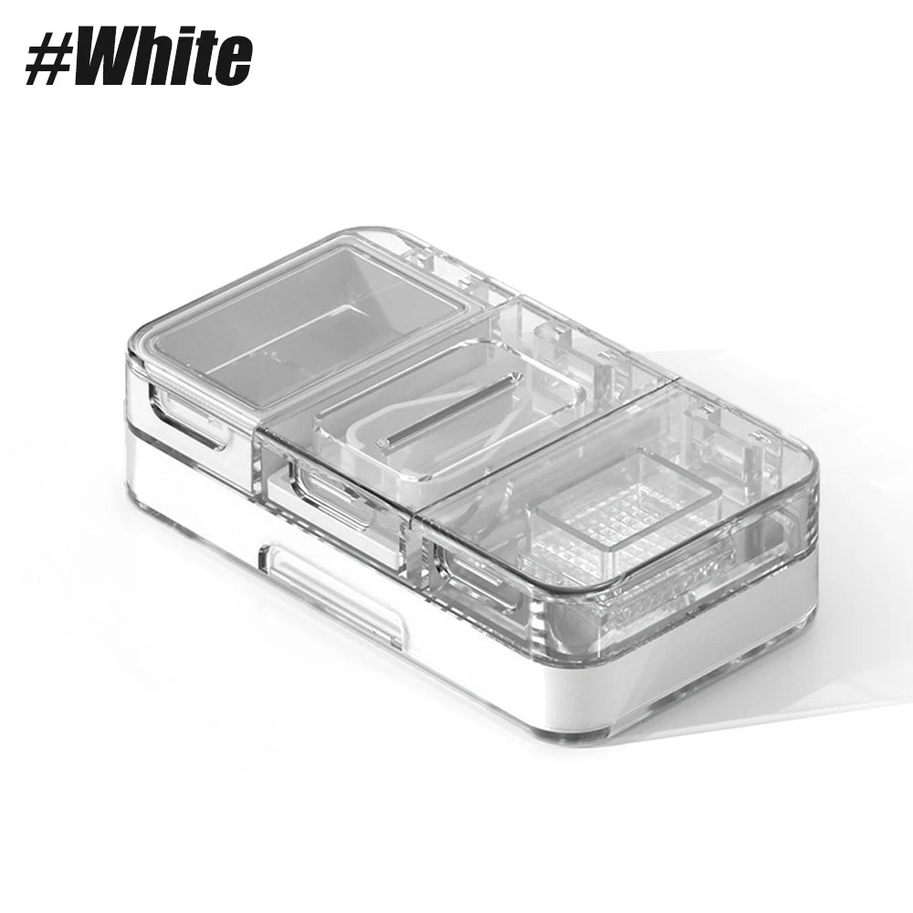Pill Organizer with Cutter Crusher &ndash; Convenient Travel Solution for Medications White