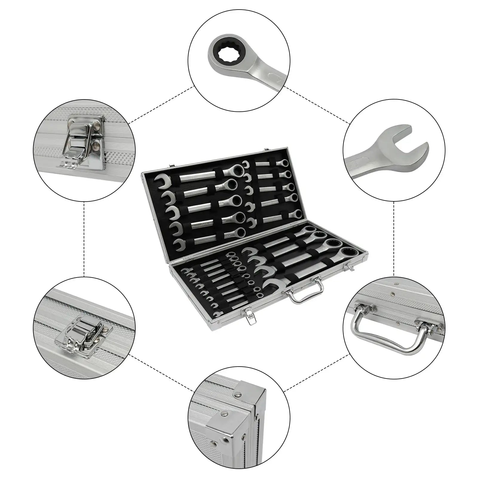 22 Piece Ratchet Wrench Set &ndash; Smooth Polished Finish