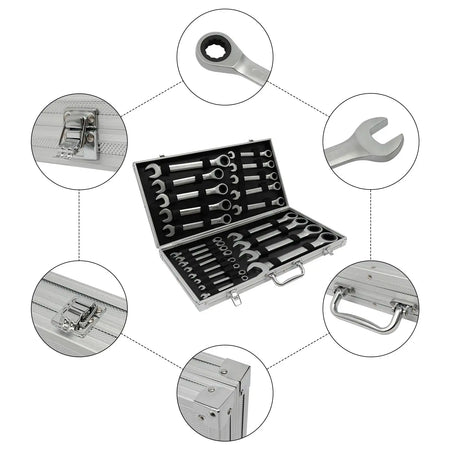 22 Piece Ratchet Wrench Set &ndash; Smooth Polished Finish