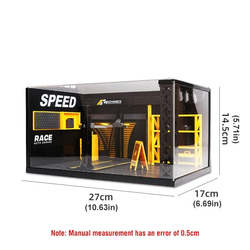 1/24 Scale Lighting Parking Lot Assembly Toy Dly Scene Collection Display Diecastalloy Model Car Garage Toy Children Gift