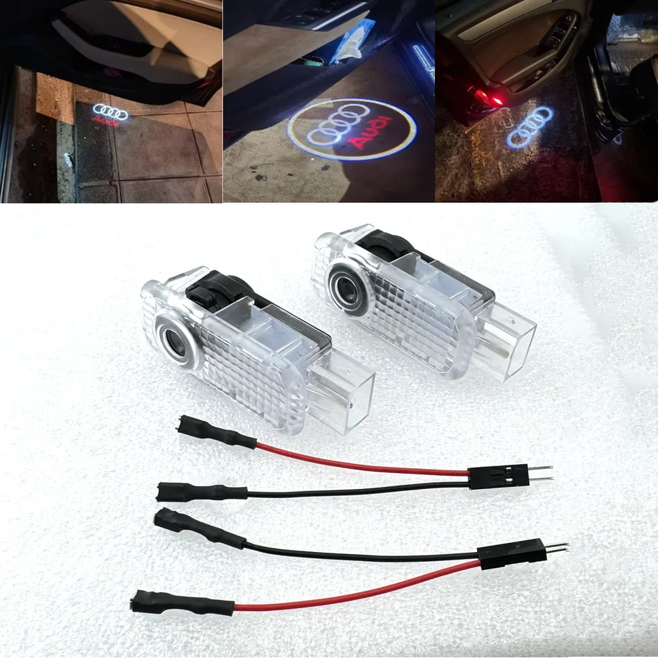 Proiettori di Logo LED per Porte Auto 2-Pack per Audi A1 A3 A4 A5 A6 Q3 Q5 A7 A8 8V
