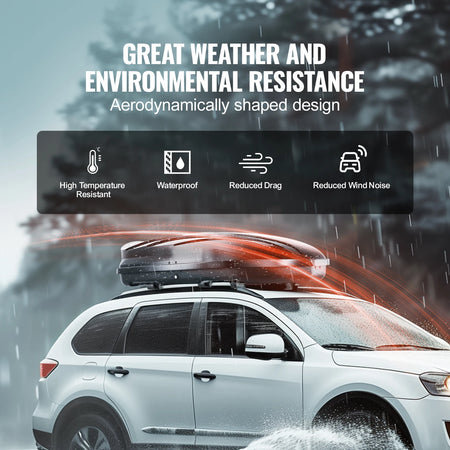 VEVOR Rooftop Cargo Carrier &ndash; Dual-Sided Opening With Straps