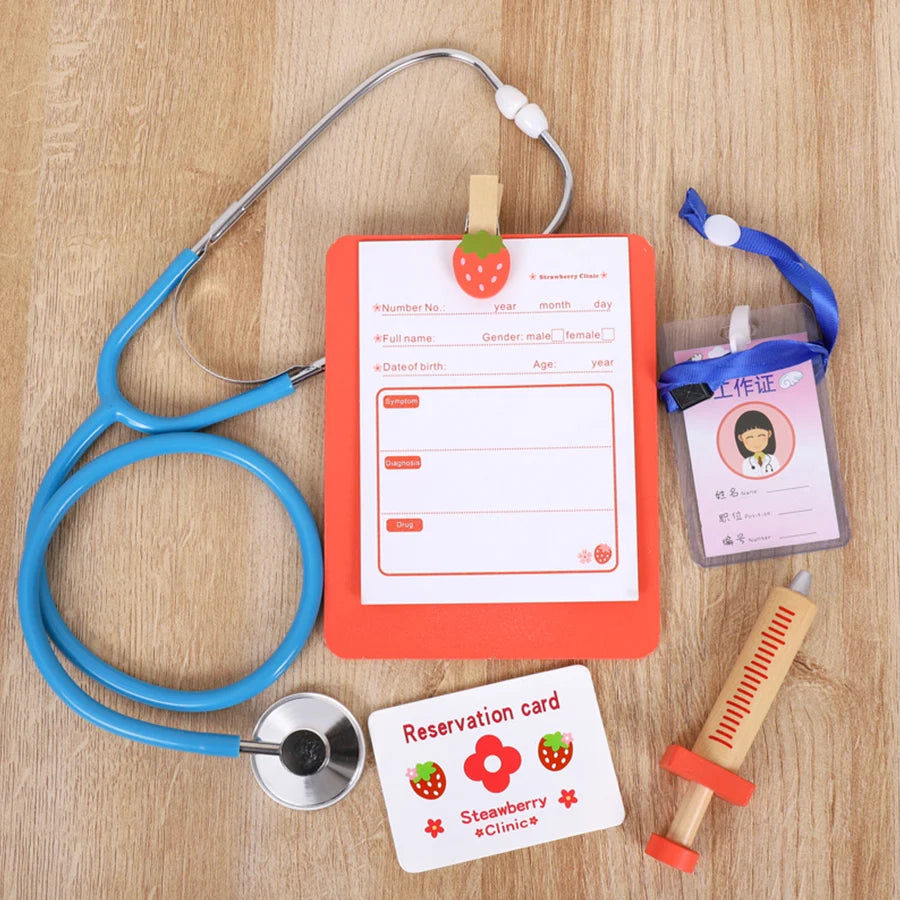 Lesena zdravniška oprema za otroke Igrača medicinski set Darilo