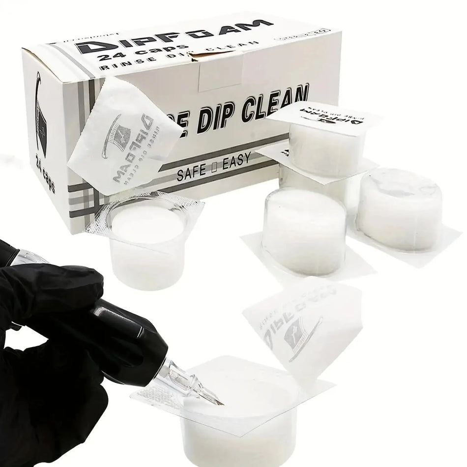 24 Pcs Tattoo Dip Cup Caps Disposable Foam Rinse Cups