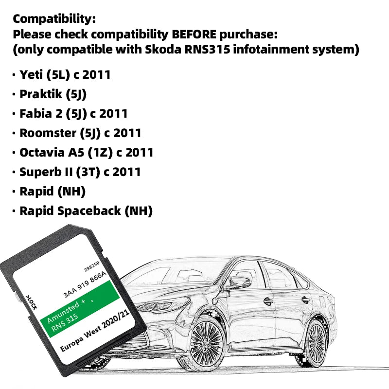 SD Card Maps Europe UK 8GB RNS315 Amunsted+ &ndash; Updated Maps