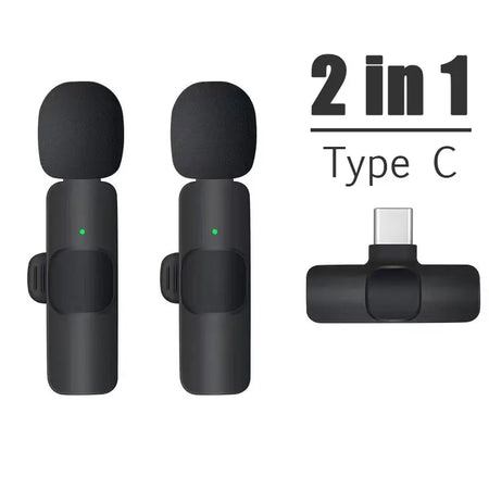 OLOPKY Mini Wireless Lavalier Microphone for iPhone and Android Devices 2 in 1 Type C