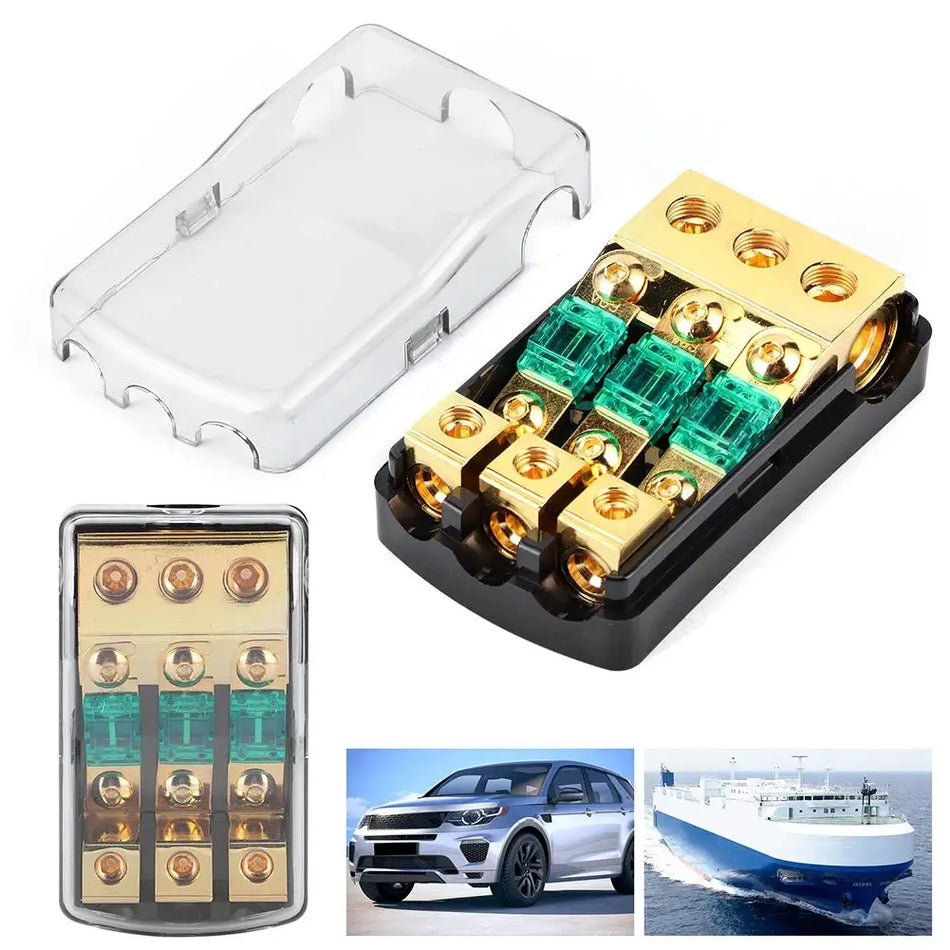60A 3-Way Mini ANL Fuse Distribution Block For Auto Audio 0/2/4 Gauge Input by InterCyprus Trading Ltd