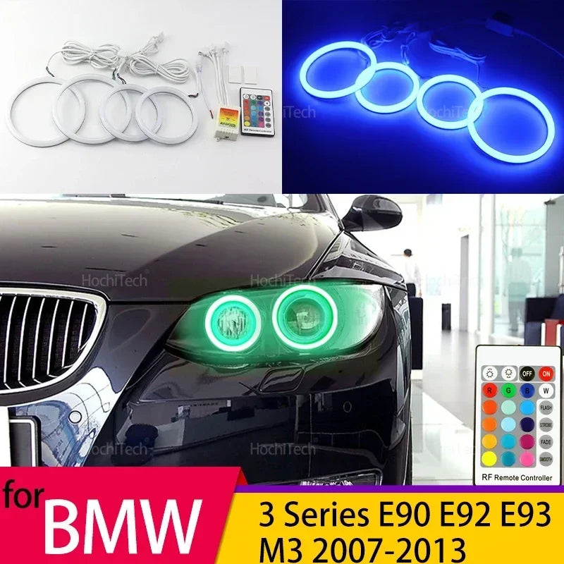 RGB LED Engelauge DRL mit 16 Farben für BMW 3er Reihe E90 E92 E93 07-13